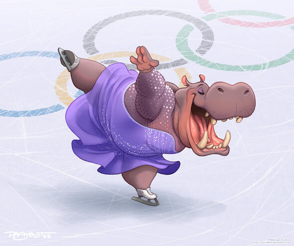 I designed this character for a Character Design Challenge with the theme of ‘Animal Olympics.’ Figure skater Nalla Kiboko, representing Kenya, is always a crowd favorite on the ice. She’s known for her beauty, poise, elegance, and for her effortless gravi