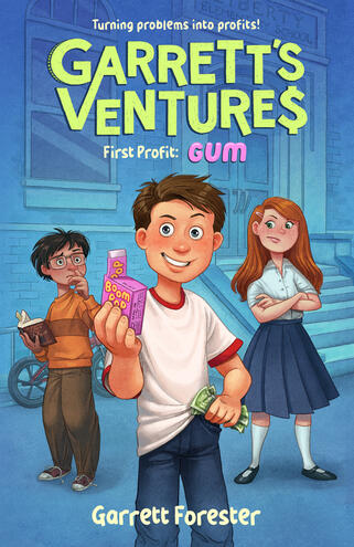 cover for a middle grade book about a boy who learns about both making money and friends.